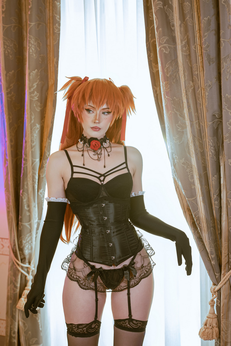 Neon Genesis Evangelion Asuka Langley Sohryu Gothic Lolita Lingerie Cosplay 3