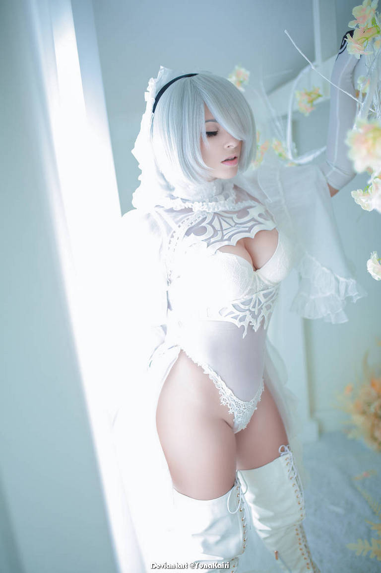 NieR AutomatA - 2B (YoRHa No.2 Type-B) (Bride) (Lingerie) Cosplay - seductive vision