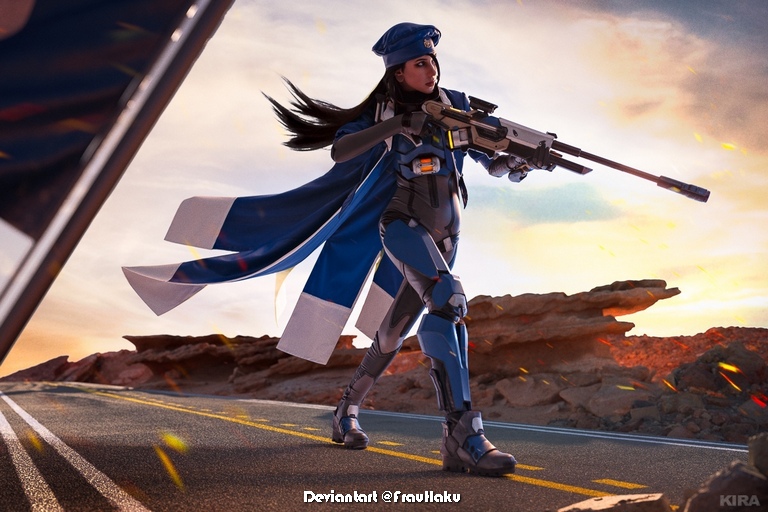 Overwatch - Ana Amari (Captain) & Soldier 76 (Strike Commander Morrison) Cosplay - recreation Overwatch - Ana Amari (Captain) & Soldier 76 (Strike Commander Morrison) Cosplay - recreation