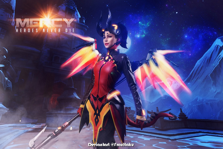 Overwatch - Mercy (Angela Ziegler) (Devil) Cosplay - anime costume Overwatch - Mercy (Angela Ziegler) (Devil) Cosplay - anime costume