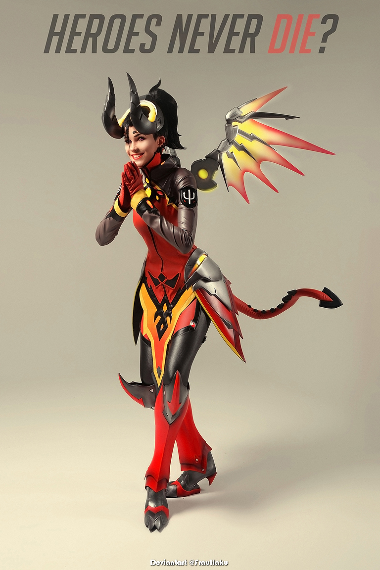 Overwatch - Mercy (Angela Ziegler) (Devil) Cosplay - full length port. Overwatch - Mercy (Angela Ziegler) (Devil) Cosplay - full length port.