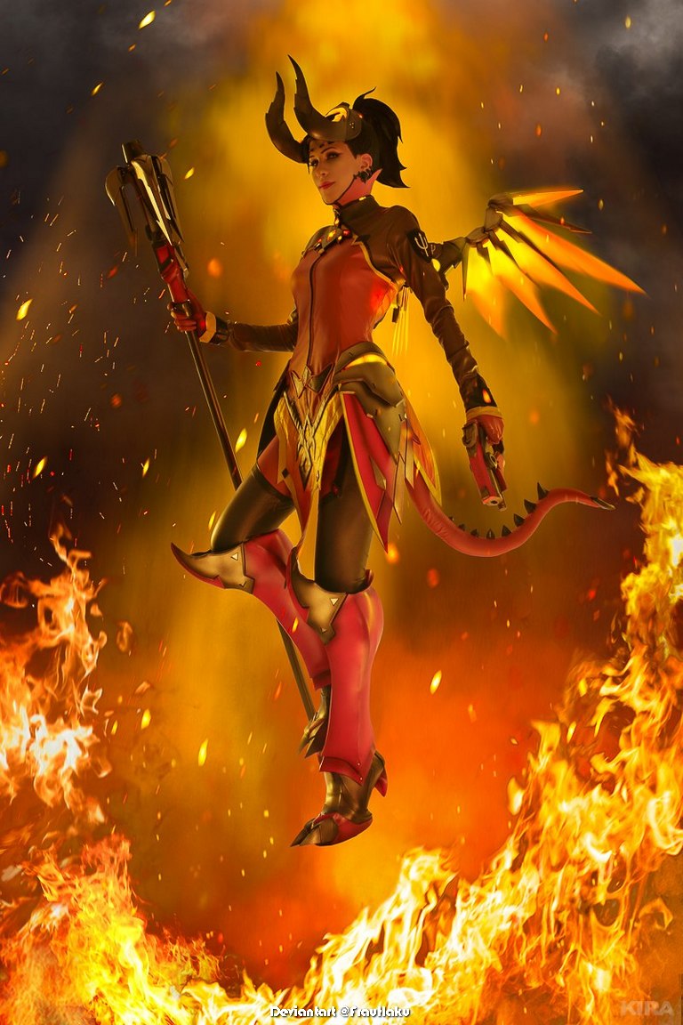 Overwatch - Mercy (Angela Ziegler) (Devil) Cosplay - full body port. Overwatch - Mercy (Angela Ziegler) (Devil) Cosplay - full body port.