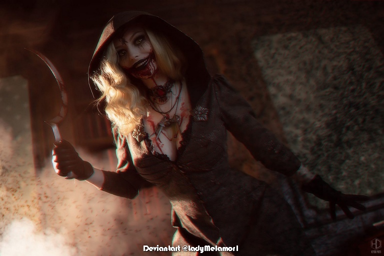Resident Evil Village - Bela Dimitrescu Cosplay - expressive portrait