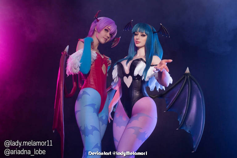 Darkstalkers 3 - Lilith Aensland &amp; Morrigan Aensland Cosplay - delicate portrait