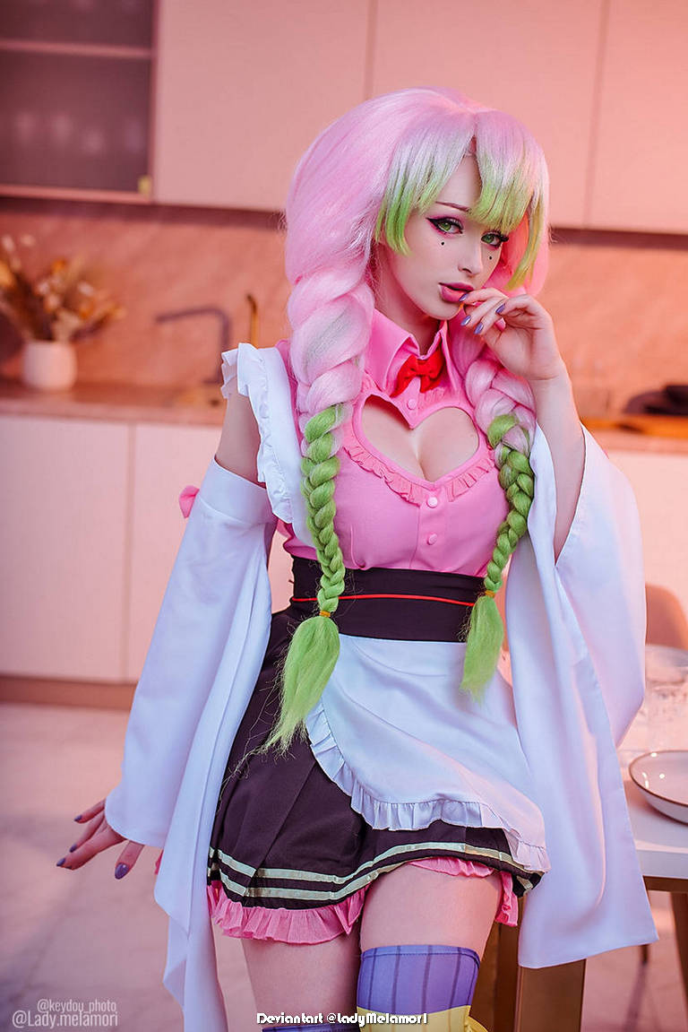 Demon Slayer Kimetsu no Yaiba Mitsuri Kanroji Maid Cosplay