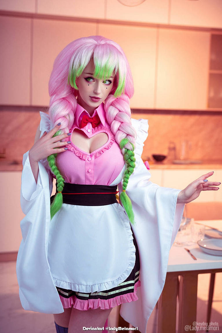 Demon Slayer Kimetsu no Yaiba Mitsuri Kanroji Maid Cosplay 6