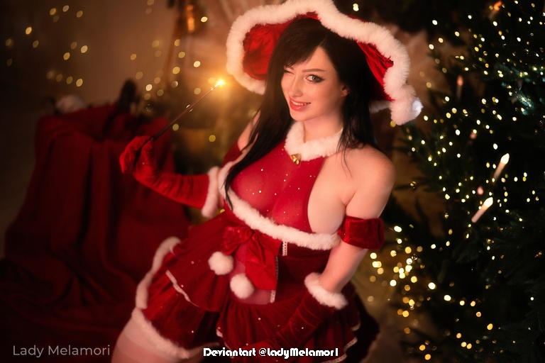 Final Fantasy 7 - Rebirth - Tifa Lockhart (Christmas) Cosplay - cinematic portrait