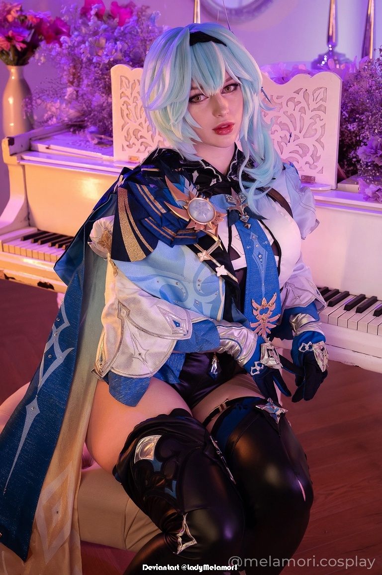 Genshin Impact - Eula Lawrence (Dance of the Shimmering Wave) (Wavecrest Waltz) Cosplay - authentic view
