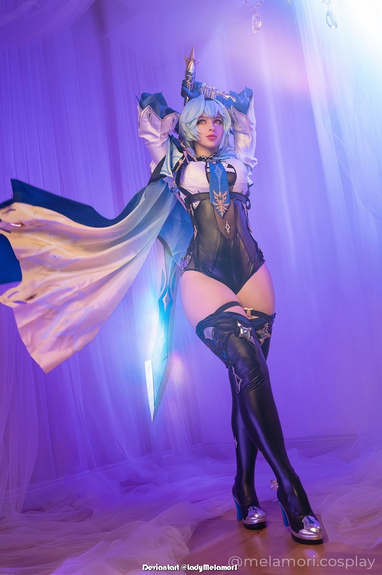 Genshin Impact - Eula Lawrence (Dance of the Shimmering Wave) (Wavecrest Waltz) Cosplay - delicate portrait