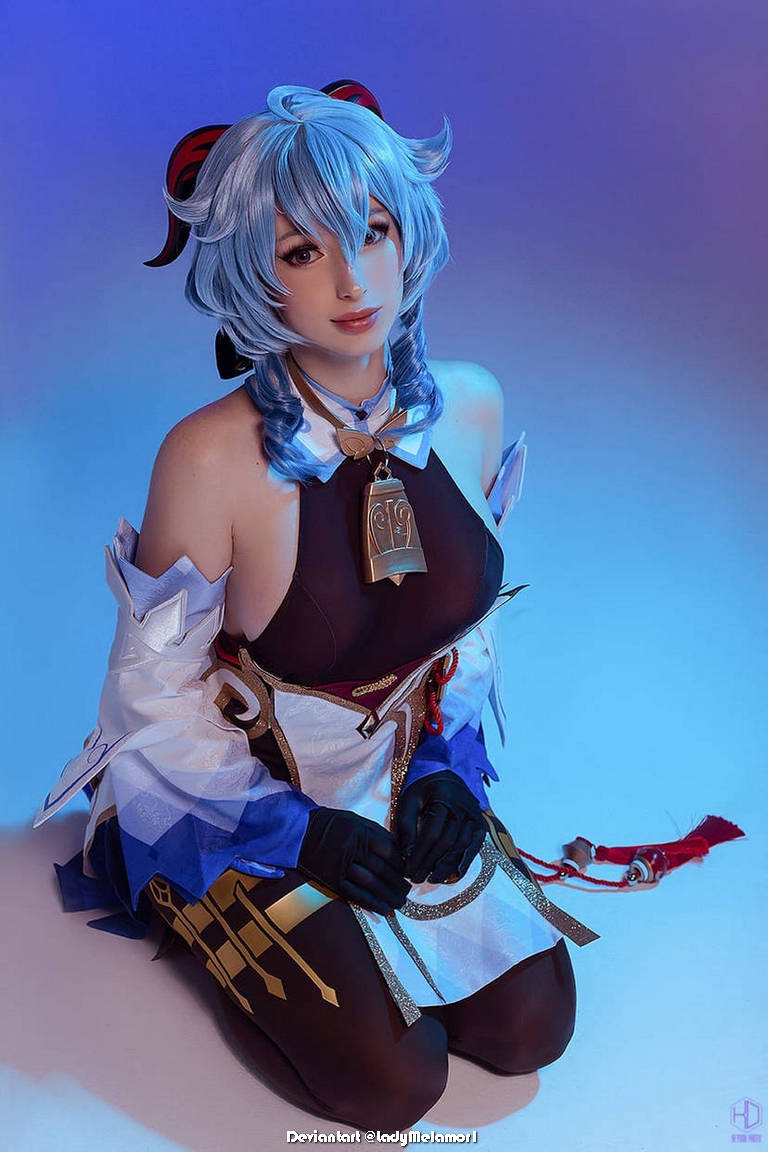 Genshin Impact - Ganyu (Plenilune Gaze) (Frostdew Trail) Cosplay - costume focus