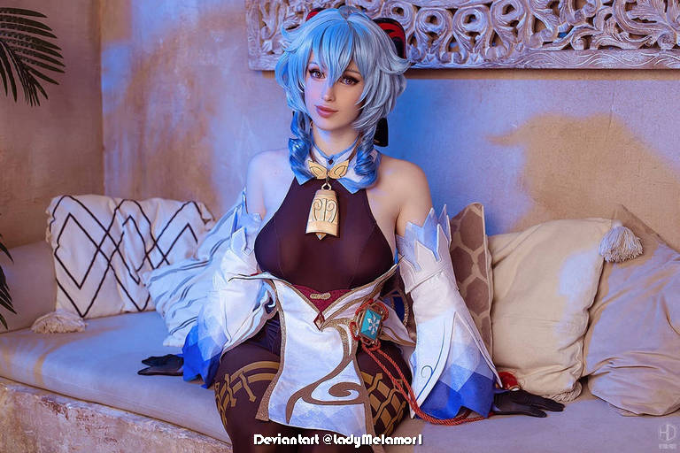 Genshin Impact - Ganyu (Plenilune Gaze) (Frostdew Trail) Cosplay - cinematic portrait