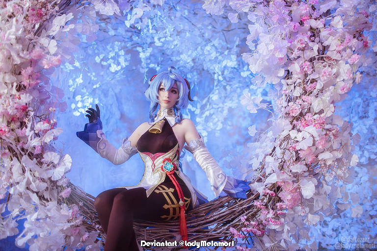 Genshin Impact - Ganyu (Plenilune Gaze) (Frostdew Trail) Cosplay - cinematic portrait