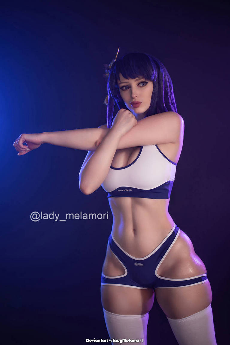 Genshin Impact Raiden Shogun Workout Cosplay 2