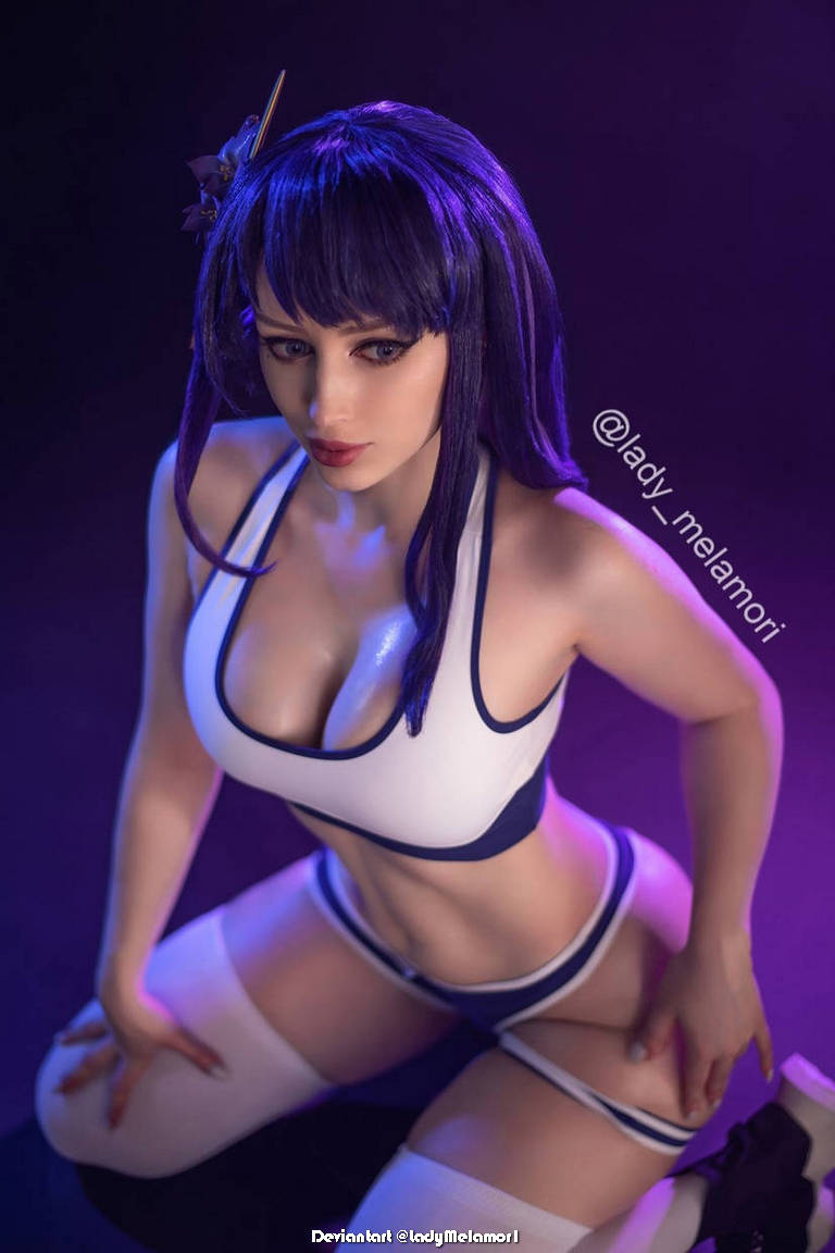 Genshin Impact Raiden Shogun Workout Cosplay 4