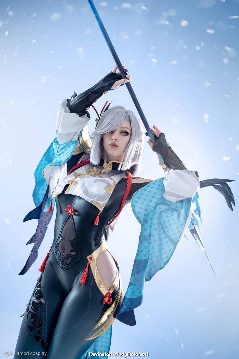 Genshin Impact - Shenhe (Lonesome Transcendence) (The Worlds Shackles) Cosplay - full body port. Genshin Impact - Shenhe (Lonesome Transcendence) (The Worlds Shackles) Cosplay - full body port.