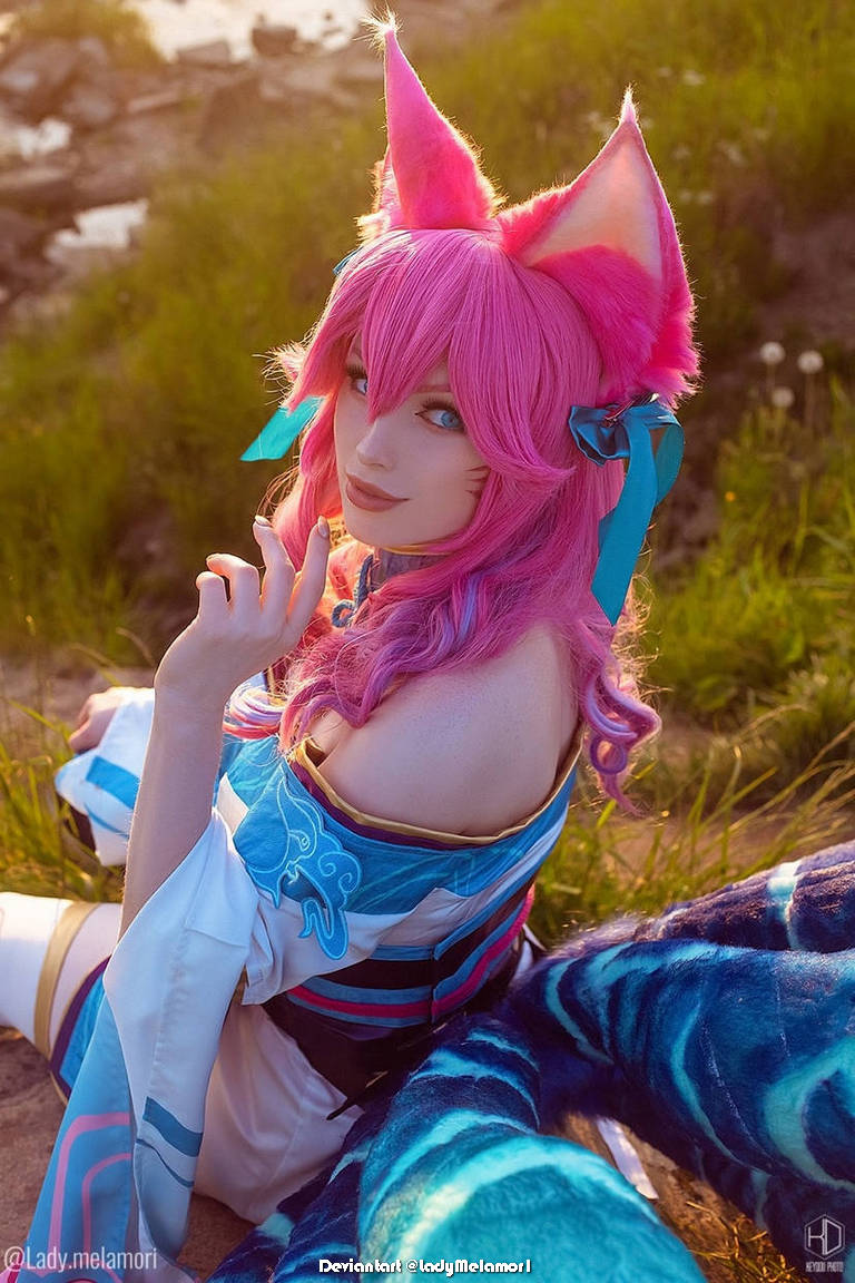 League of Legends - Ahri (The Nine-Tailed Fox) (Spirit Blossom) Cosplay - cosplay study