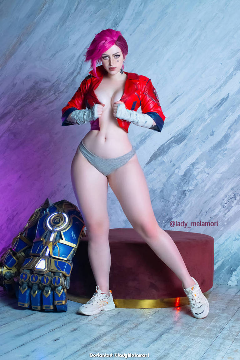 League of Legends - Vi (Violet) (The Piltover Enforcer) (Arcane Undercity) (Lingerie) Cosplay - erotic study