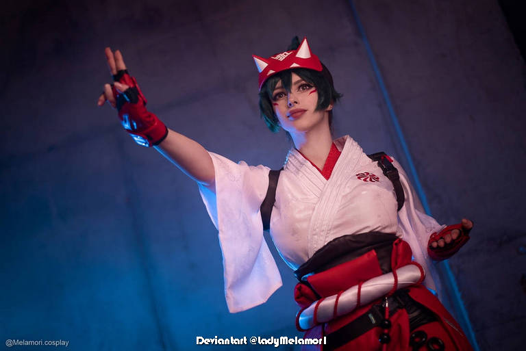 Overwatch 2 - Kiriko Kamori (Protector of Kanezaka) Cosplay - full length photo Overwatch 2 - Kiriko Kamori (Protector of Kanezaka) Cosplay - full length photo