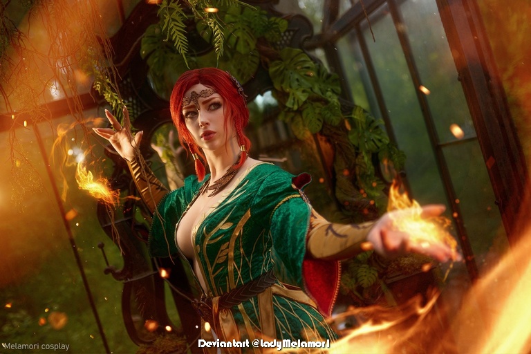 The Witcher 3 - Wild Hunt - Triss Merigold (Fourteenth of the Hill) (Alternative) Cosplay - full length photo