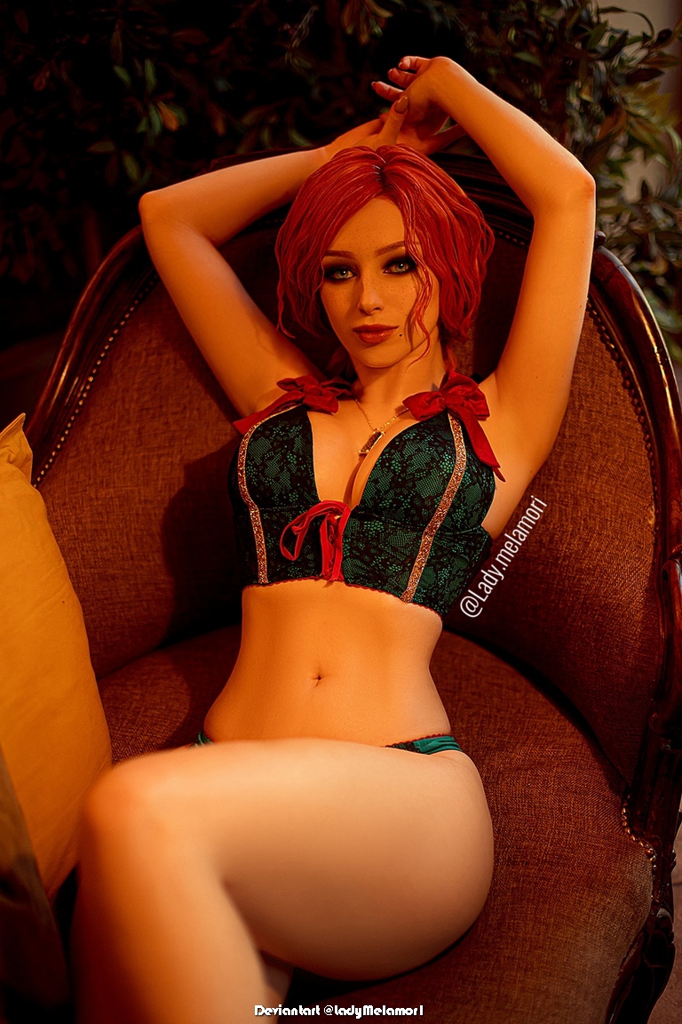The Witcher 3 Wild Hunt Triss Merigold Fourteenth of the Hill Lingerie Cosplay 2