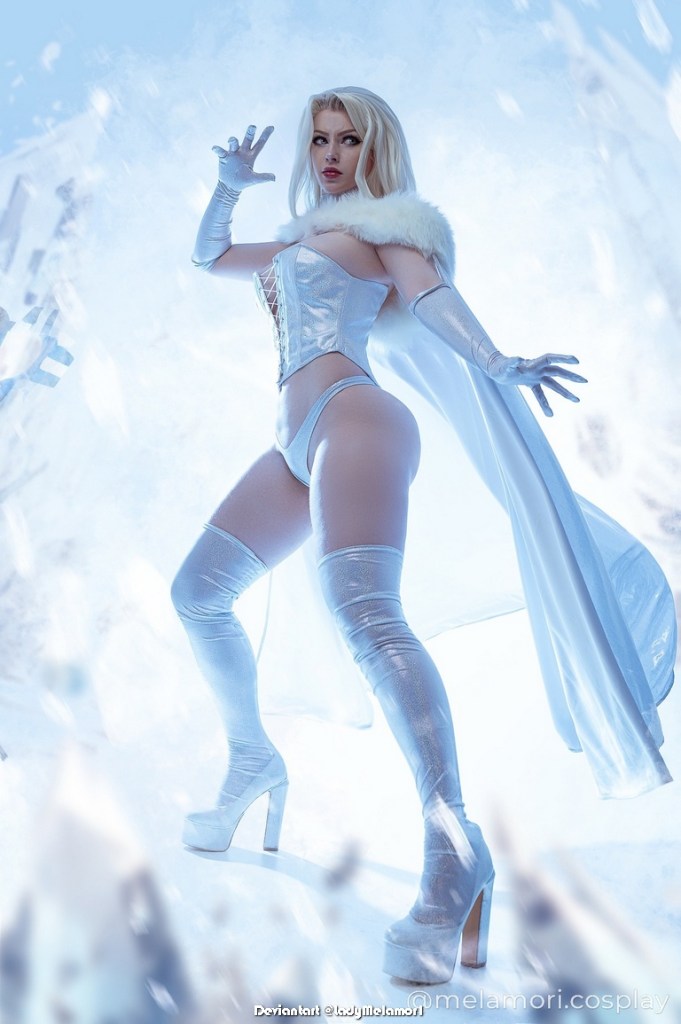 X-Men - Emma Grace Frost (White Queen) Cosplay - suggestive shot