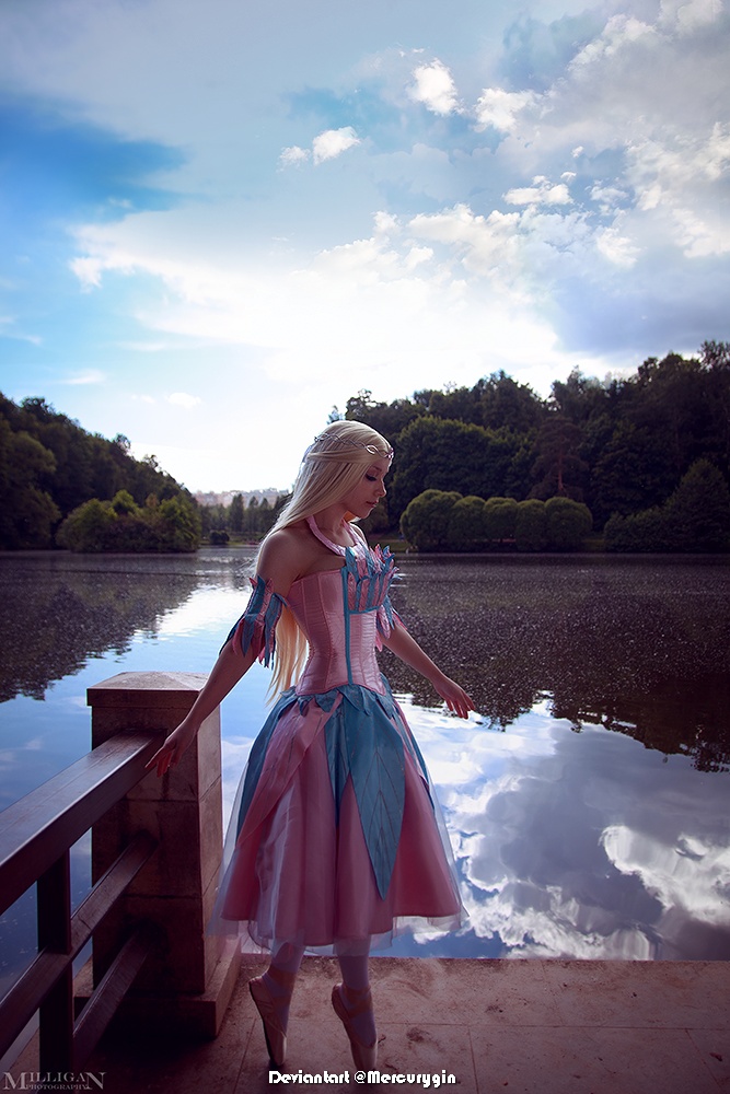 Barbie of Swan Lake - Princess Odette Cosplay - expressive portrait