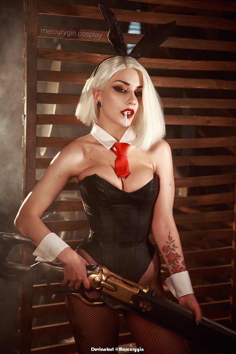 Overwatch Ashe Elizabeth Caledonia Calamity Ashe Playboy Bunny Cosplay