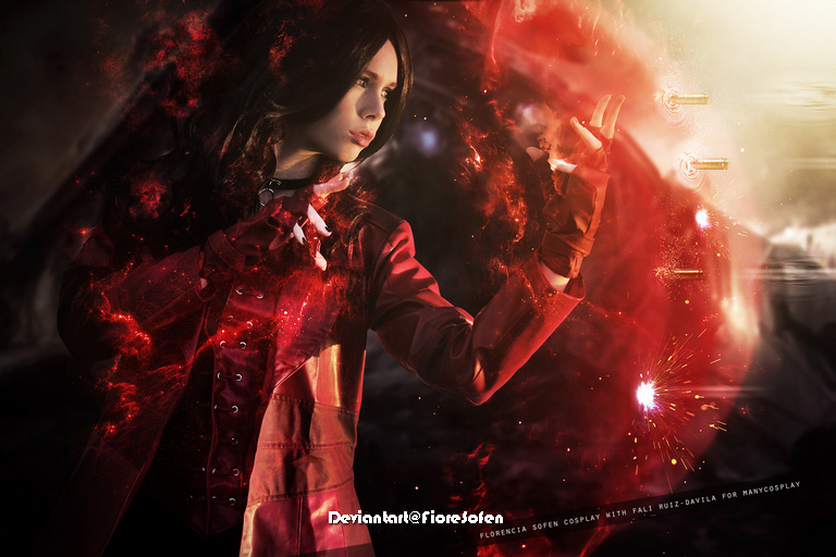 Captain America - Civil War - Wanda Django Maximoff (Scarlet Witch) Cosplay - full body port.