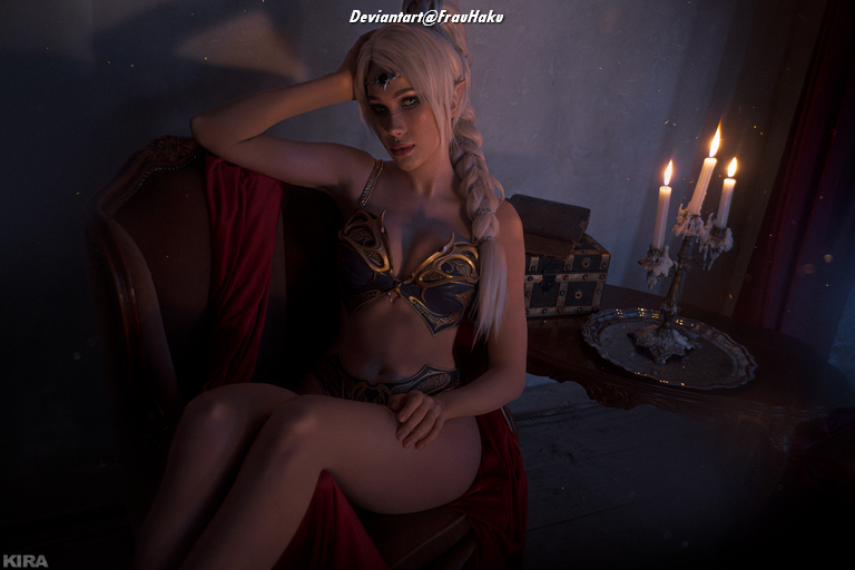 Baldurs Gate 3 - Shadowheart (Jenevelle Hallowleaf) (Lingerie) Cosplay - cinematic portrait