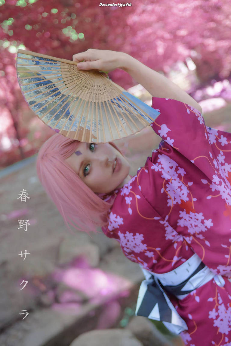 Naruto Collectible Card Game - Series 22 (Weapons of War) (N1252) - Sakura Haruno (Kimono) Cosplay - costume portrait Naruto Collectible Card Game - Series 22 (Weapons of War) (N1252) - Sakura Haruno (Kimono) Cosplay - costume portrait