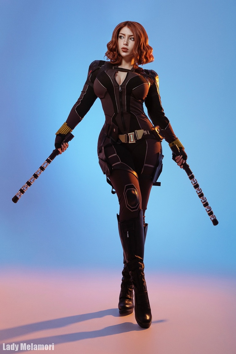 The Avengers - Black Widow (Natasha Romanoff) Cosplay - full length port. The Avengers - Black Widow (Natasha Romanoff) Cosplay - full length port.