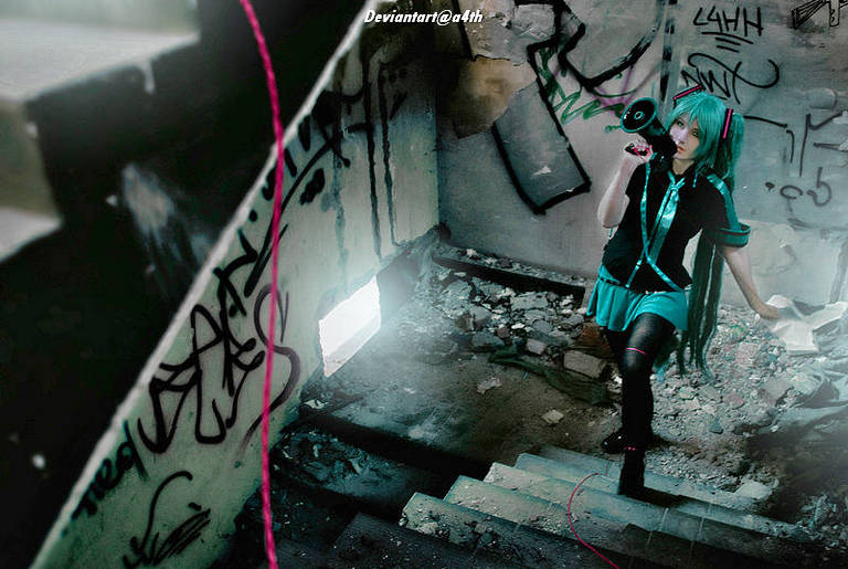 Vocaloid - Hatsune Miku Cosplay - character recreation portrait Vocaloid - Hatsune Miku Cosplay - character recreation portrait
