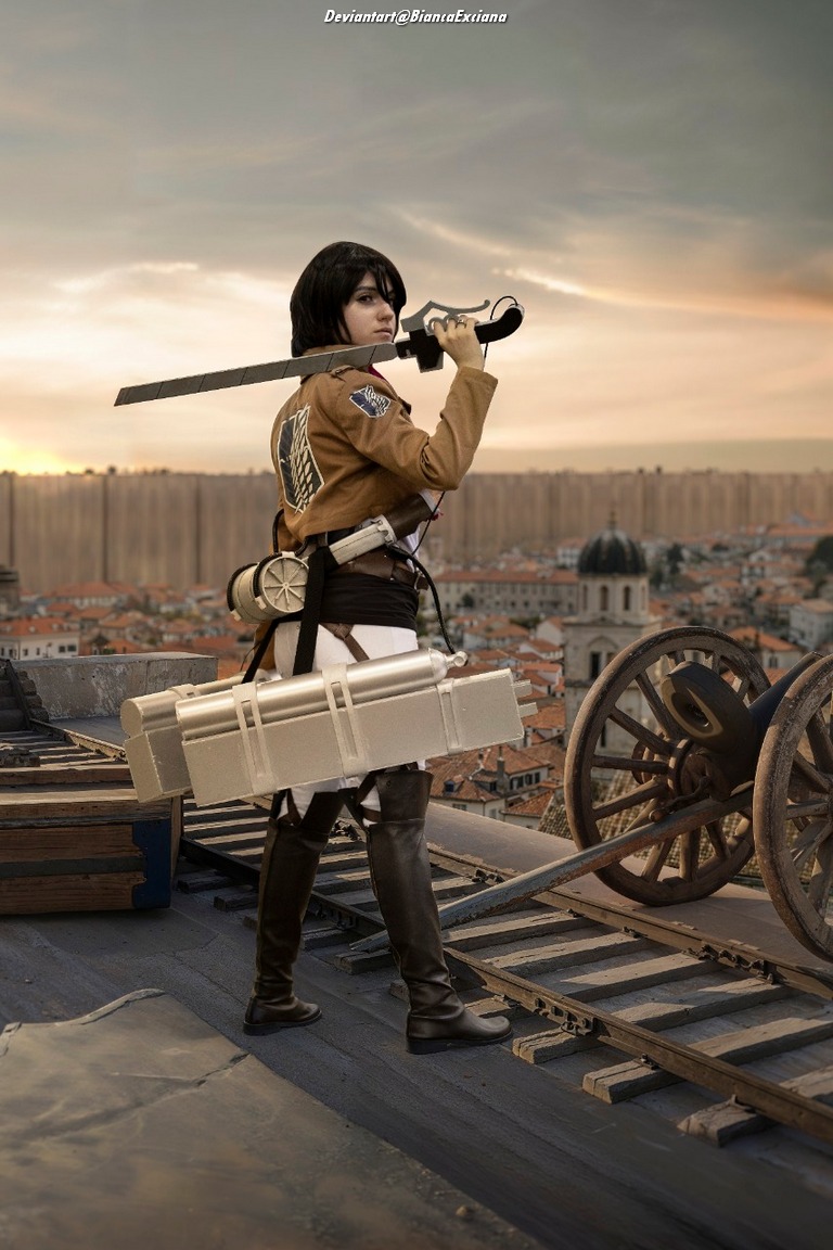 Attack on Titan - Mikasa Ackermann Cosplay full length photo