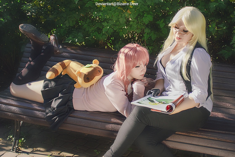 Inu x Boku SS - Karuta Roromiya & Nobara Yukinokouji Cosplay full body portrait photography