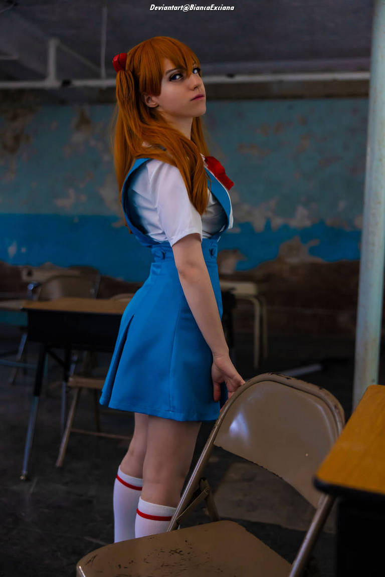 Neon Genesis Evangelion - Asuka Langley Sohryu (School) Cosplay full length photo