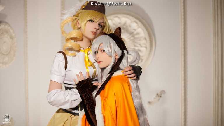 Puella Magi Madoka Magica (Madoka Magica) - Mami Tomoe & Nagisa Momoe Cosplay full length photo