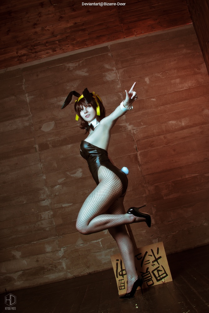 The Melancholy of Haruhi Suzumiya - Haruhi Suzumiya (God Knows) (Bunny) Cosplay full body portrait