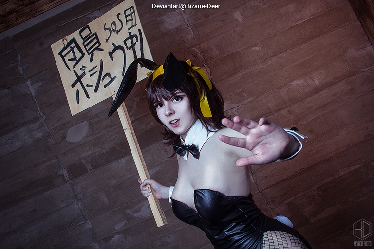 The Melancholy of Haruhi Suzumiya - Haruhi Suzumiya (God Knows) (Bunny) Cosplay full body portrait