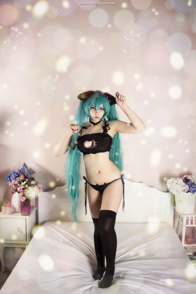 Vocaloid - Hatsune Miku (Cat) (Lingerie) Cosplay