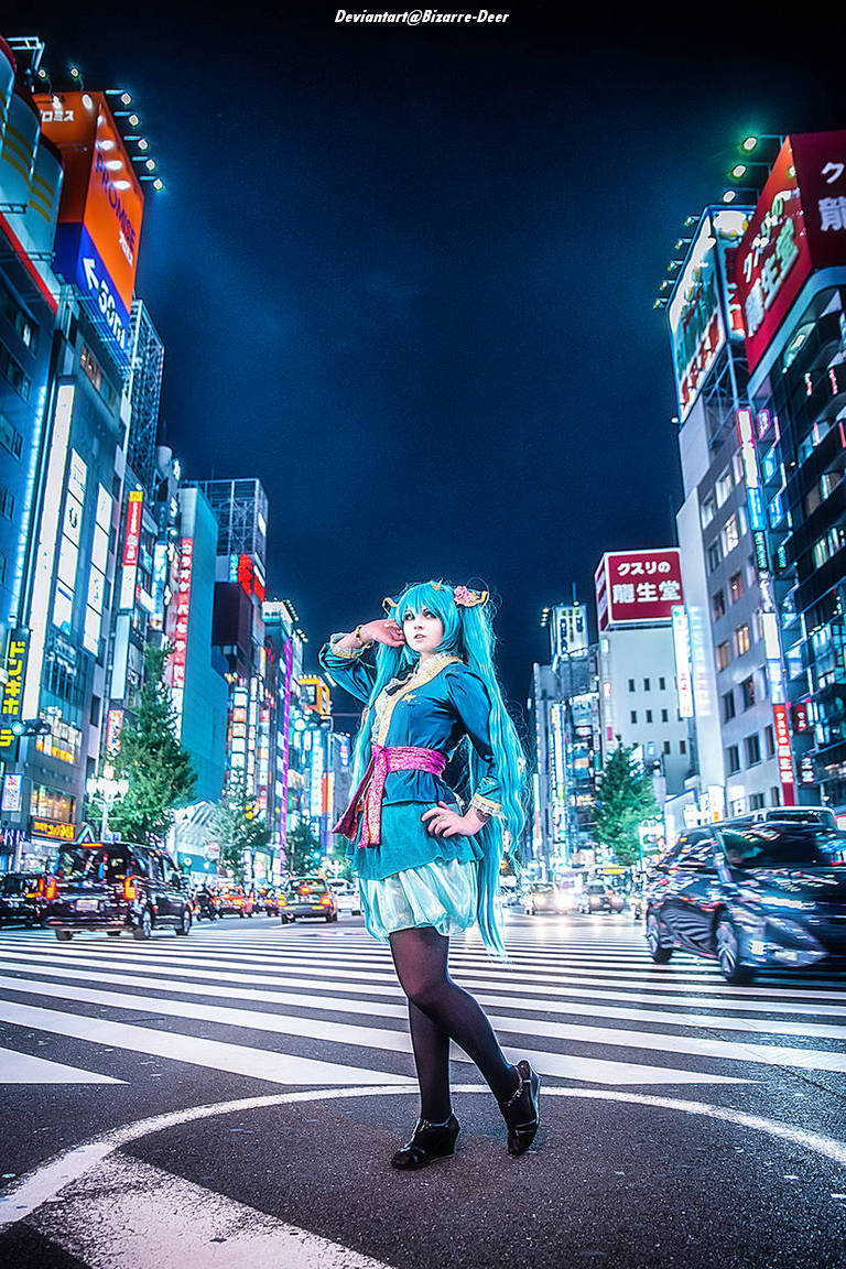 Vocaloid - Hatsune Miku (Kimono) Cosplay character recreation portrait