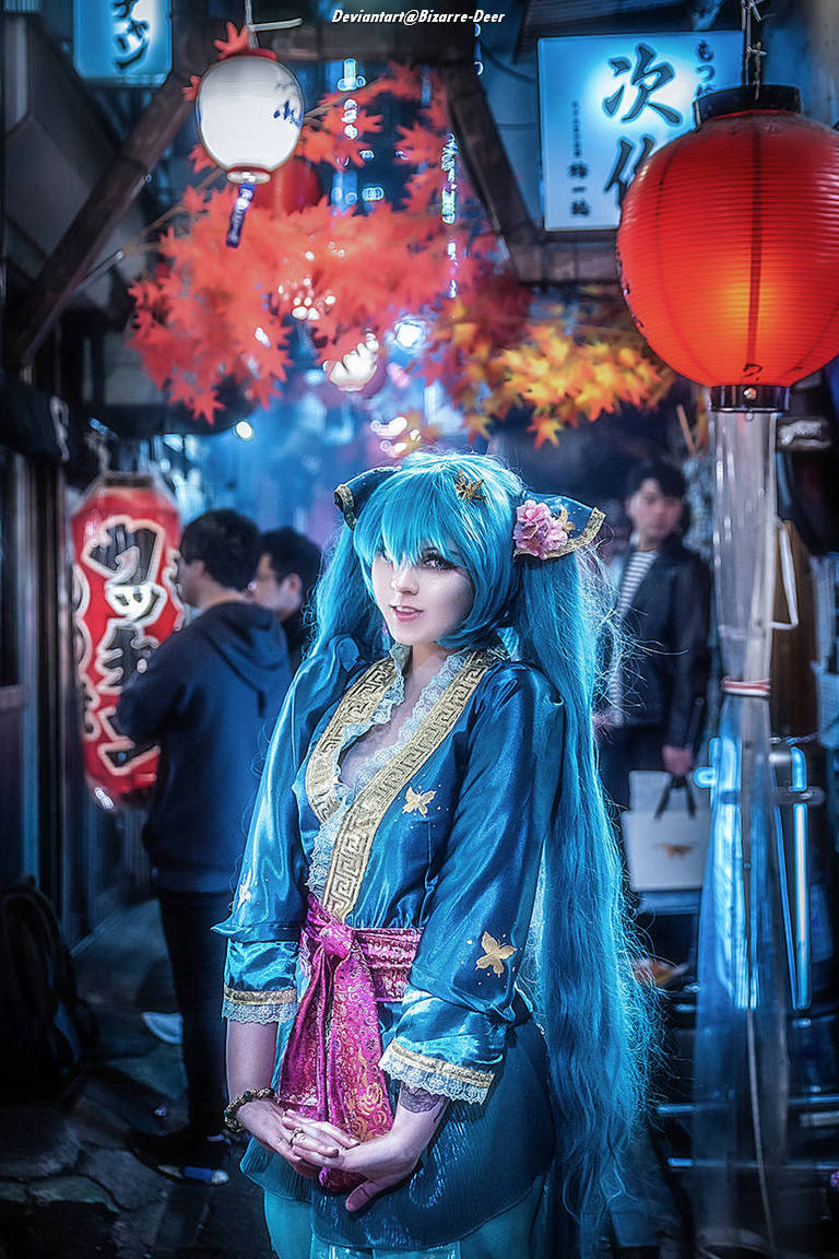 Vocaloid - Hatsune Miku (Kimono) Cosplay full length photo