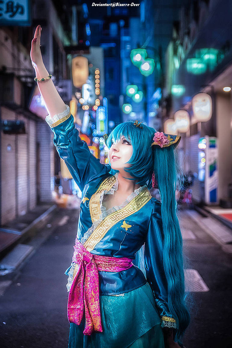 Vocaloid - Hatsune Miku (Kimono) Cosplay full body character photo