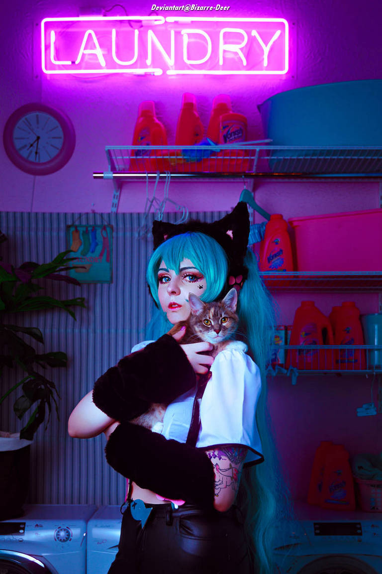 Vocaloid - Hatsune Miku (Nekomimi Switch) Cosplay full body character photo
