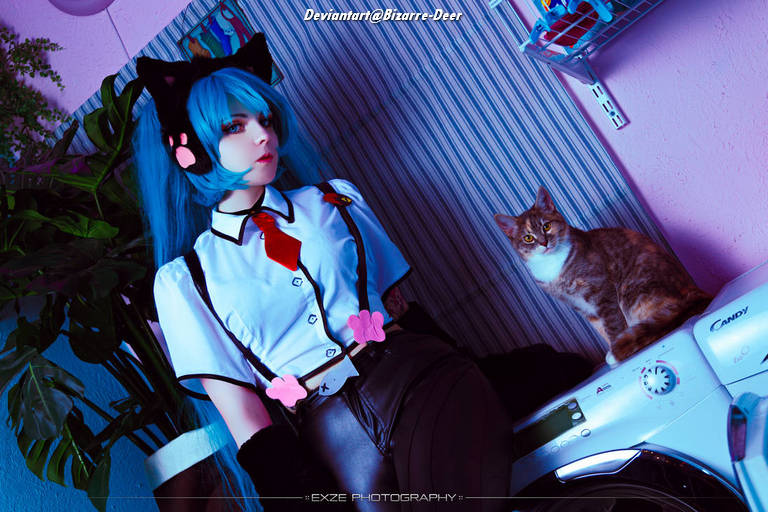 Vocaloid - Hatsune Miku (Nekomimi Switch) Cosplay anime character costume photo