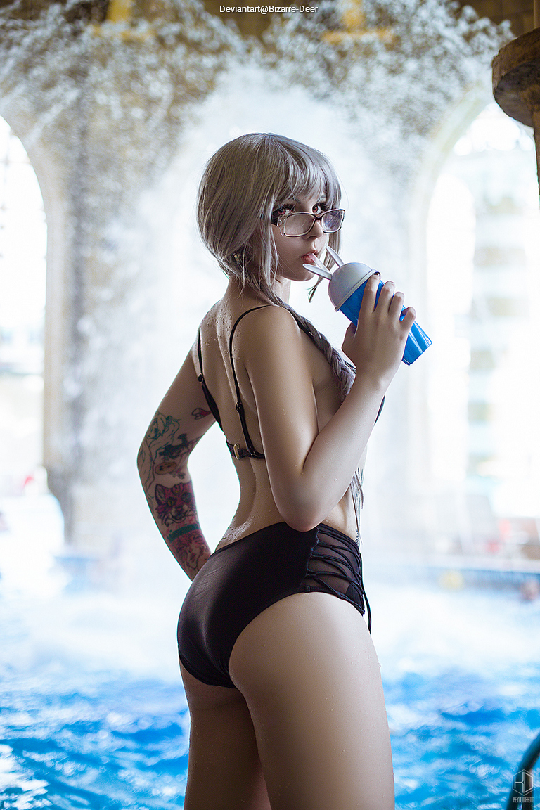 Danganronpa - Peko Pekoyama (Swimsuit) Cosplay full body portrait
