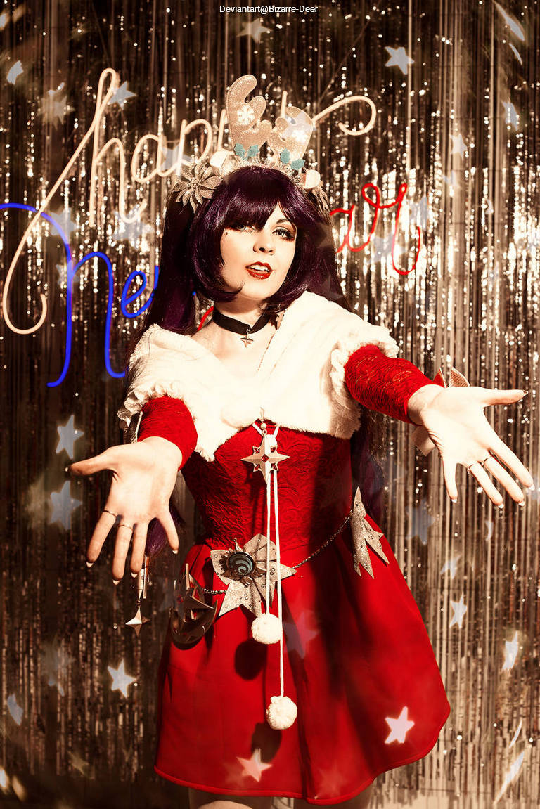 Genshin Impact - Mona (Astral Reflection) (Christmas) Cosplay full body portrait photography
