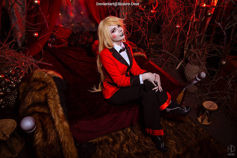 Hazbin Hotel - Princess Charlotte (Charlie) Morningstar Cosplay full length character portrait