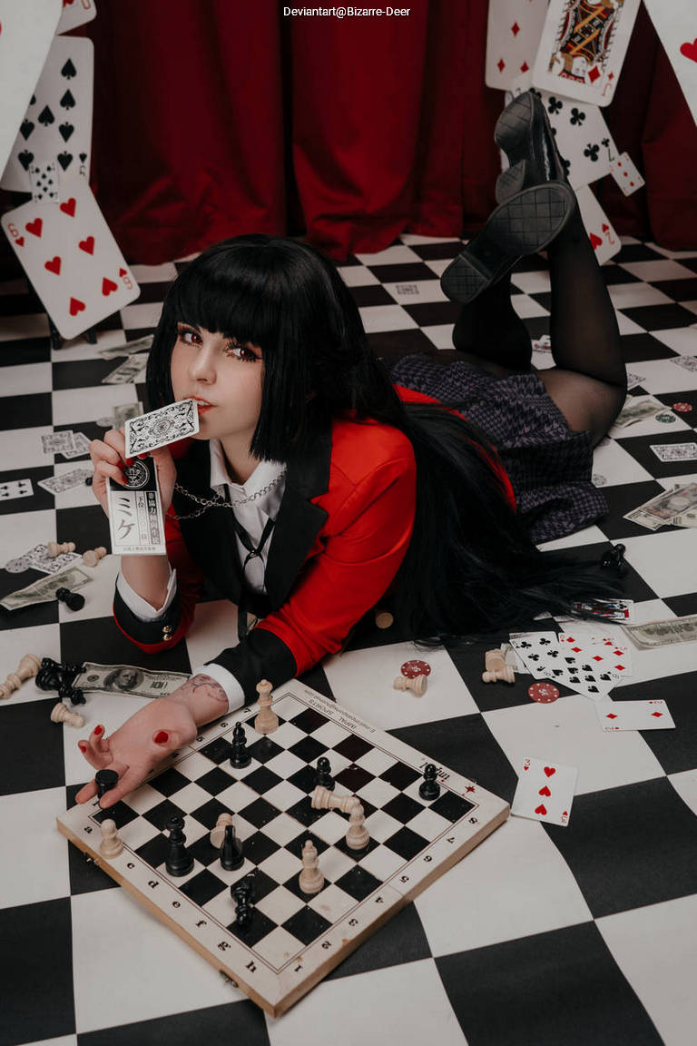 Kakegurui - Compulsive Gambler - Yumeko Jabami Cosplay - full length photo