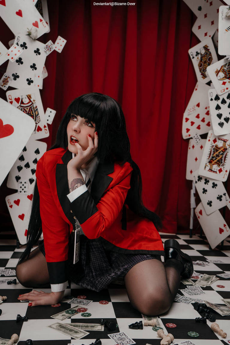 Kakegurui - Compulsive Gambler - Yumeko Jabami Cosplay - full length port.