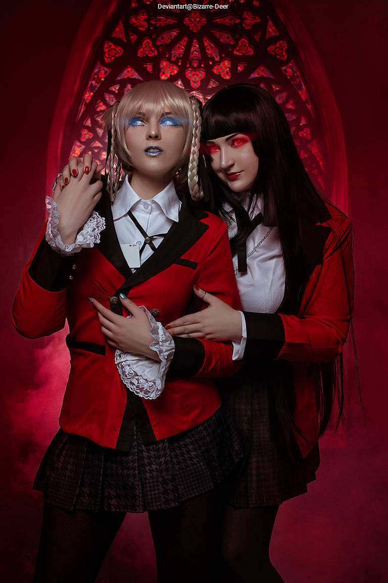 Kakegurui - Compulsive Gambler - Yumeko Jabami &amp; Kirari Momobami Cosplay - cosplay study